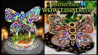 2 Beautiful Butterfly Table Decor DIYs 🦋 | Household Items Craft | Craft Pixies