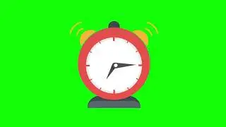 Alarm Clock Ringing Icon Animation Green Screen Background | 4K | FREE TO USE