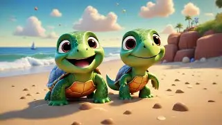 Three Tiny Turtles Say A B C | Alphabet Song for Kids | Nursery Rhymes and Preschool Learning