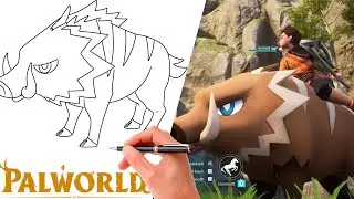 How To Draw RUSHOAR PAL From PALWORLD #020 | Palworld Drawing