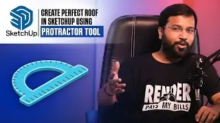 Create Perfect Roof in SketchUp Using Protractor Tool | Step-by-Step Guide in Hindi