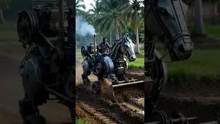 Ultra Realistic Village Machine Scraping Land | Handmade Robotic Tractor | #shortsfeed #shortsvideo