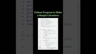 Python Program to Make a Simple Calculator #pythonprogramming #phython #pythonprogrammingprojects