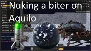 Factorio: Space Age nuking a biter on Aquilo