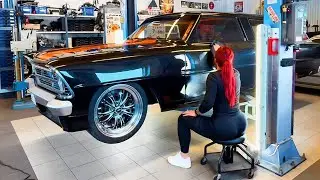 Redhead girl polishing big trucks #2025 #Truck