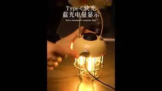 MT TYPE-C Charging Battery Indicator Knob Dimming Retro Camping Lantern With Leather Hand Hold