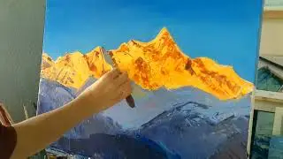 Golden Mountains Painting Time Lapse