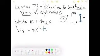 Volume and surface area of cylinders, Saxon Pre-algebra Lesson 73
