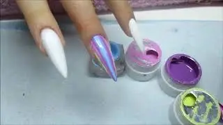 Aurora nails rainbow tutorial