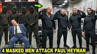 4 Masked Men Attack Paul Heyman & The Vision Revealed as The Rock & The Shield Unmasked on WWE RAW