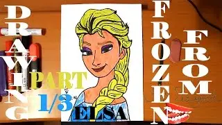 How to Draw ELSA from Frozen Step by Step for beginners Easy and color | 1/3