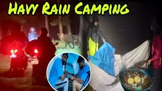 Heavy Rain Camping in Jungle 🌧️ | Bike Ride, Tent Setup & Cooking Vlog