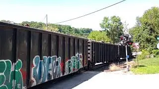 CSX local, unprotected crossing, cowboy operation on the Mon Sub