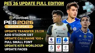 Скачать PES 2026 PPSSPP: Европейская лига и Индонезийская лига | Полное обновление