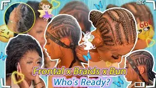 ✨#Shorts How To Install Frontal Braids | Feedin Braids w/Low Knotbun Ft.#ULAHAIR Review