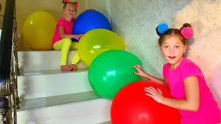 Learn colors with Balloons ! Kids have fun playtime with color song by Eva