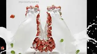 Create a stunning strawberry milk splash ad using Adobe Illustrator and Gemini