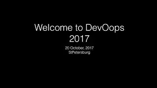 Welcome To DevOops 20171004