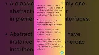 What are the differences between abstract classes and interfaces? #javabasics #java #javaconcepts