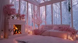 Cold Winter Wind & Soft Fireplace Sounds | Cozy ASMR for Deep Sleep