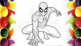 Relaxing Learning: How to Color Spider-Man Red and Blue | Mini Artist Coloring Tutorial