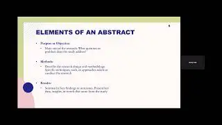 Abstract Writing Pt 3: Elements of an Abstract