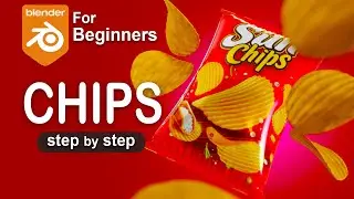 Chips Bag and Crispy Chips Modeling in Blender – Step by Step #blender #tutorial #polyeevee