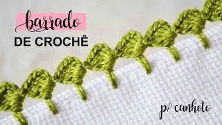 BARRADO DE CROCHÊ SIMPLES PARA INICIANTES VERSÃO PARA CANHOTO #101 | BICO DE CROCHÊ