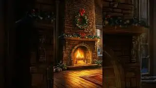 Fireside Christmas Music with Fireplace Ambience #shorts