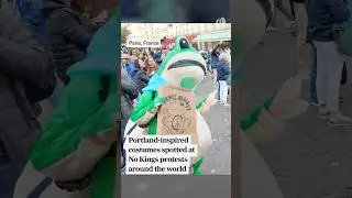 Надувные костюмы в стиле Портленда были замечены на протестах No Kings по всему миру