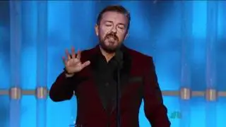 Ricky Gervais Golden Globes 2012 | Justin Bieber Paternity Test Joke HD