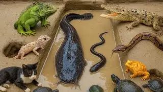 Extreme Catch! Big Catfish Hidden With Crocodiles
