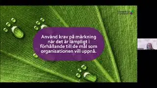 Kemikalieforum f&ouml;r Offentlig Upphandling -Milj&ouml;m&auml;rkning i upphandlingsmyndighetens kriterier (del 2)