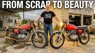 Restoring a Forgotten Red Honda CB400 Four (1976) | Ai ASMR Bike Restoration | 4K Video