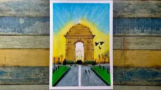 How To Draw India Gate With Oil Pastel| Republic Day| Independence Day| India Gate| Ye Mera India