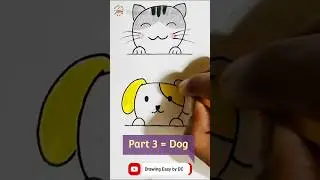 Animal faces drawing for kids | cute drawings | Dog drawing | animal face drawing - Part -3 #shorts