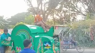 নতুন ধান মাড়াই মেশিন,প্রথম ধান মাড়াই। কাহালু বগুড়া। biker taj.