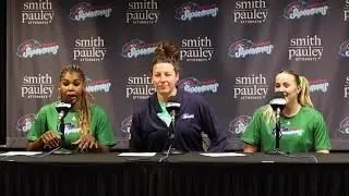 Omaha Supernovas' Laura 'Bird' Kuhn, Bethania De La Cruz and Kendall White following win over