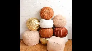 Moroccan Pouf Leather Luxury Ottomans Footstools