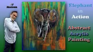 Elephant in action | Abstract Acrylic Painting Time Lapse Step by step