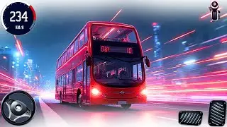 Bus Driving Games | Modern Red Double-Decker Bus - Realistic City & Highway Drive | Android Gameplay