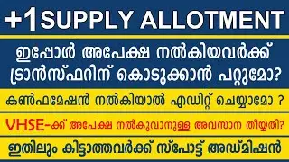 Plus One Supplementary Allotment  2021 | Latest Updates