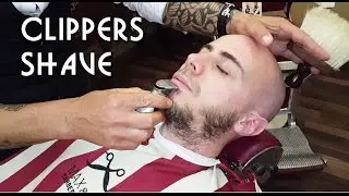 💈 Old school Barber - Head and Face Shave with clippers - ASMR no talking