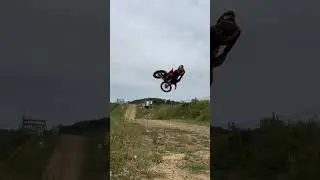 Kicking up some serious dust on the formidable KTM 450 SX-F!