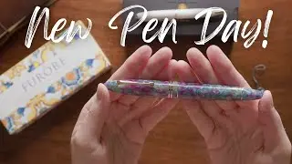 Leonardo Furore Aquapetra + Cross Calais Ballpoint Pen | Goldspot Pens Unboxing
