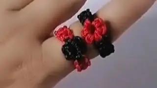 👉TUTORIAL Paso a Paso C&oacute;mo hacer un Anillo de Flor en hilo 