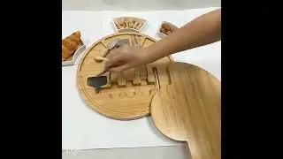 Bamboo Cheese Board With Ceramic Bowls