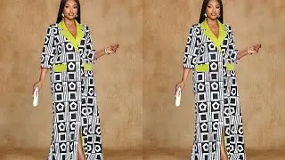 How to cut (draft) a trendy maxi bubu lapel and collar gown.