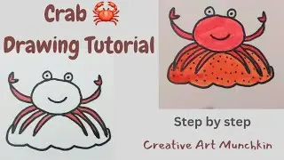 crab drawing || How to draw a crab easy drawing  tutorial for beginners step by step #crab #tutorial