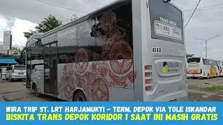TRIP Biskita Trans Depok Koridor 1 Stasiun LRT Harjamukti - Terminal Depok Margonda Masih Gratis